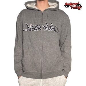 Y2K skater Aeropostale zip up hoodie grey size large